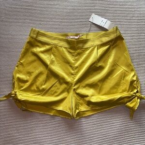 Satin Chartreuse Women's Shorts
